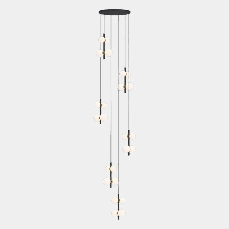 Chandelier Modern Glass Ball for Staircase High Ceiling