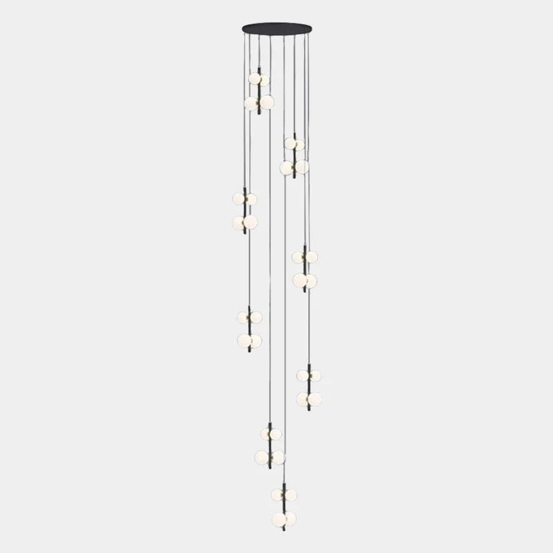 Chandelier Modern Glass Ball for Staircase High Ceiling