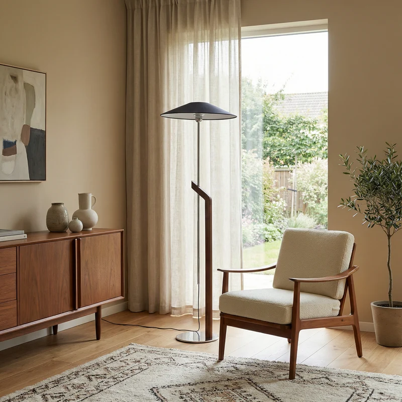 Minimalistische Stehlampe aus Holz für Wohnzimmer – Armoniel
