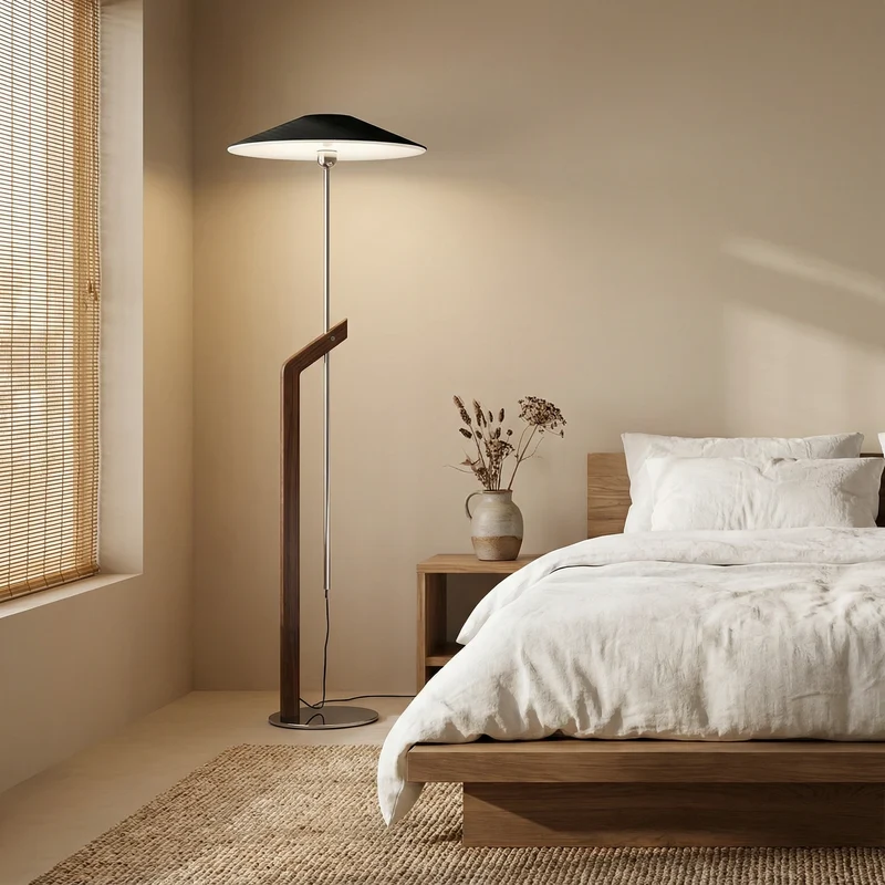 Minimalistische Stehlampe aus Holz für Wohnzimmer – Armoniel