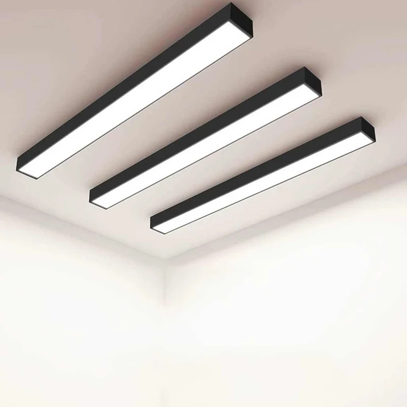 Ceiling Light Modern Linear Flush Mount Office LED, Black/White