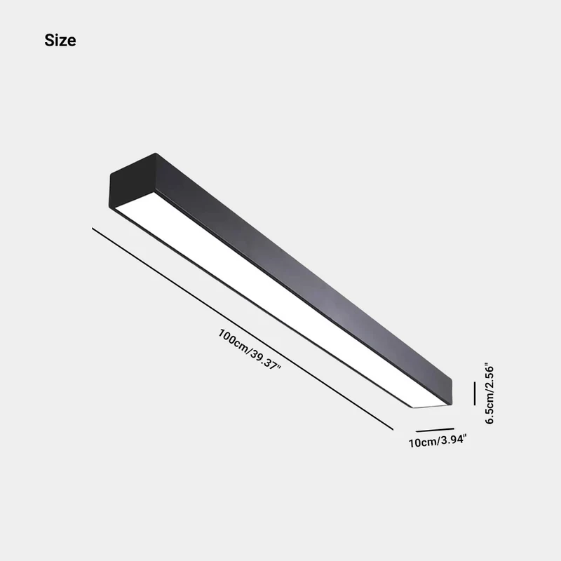 Ceiling Light Modern Linear Flush Mount Office LED, Black/White