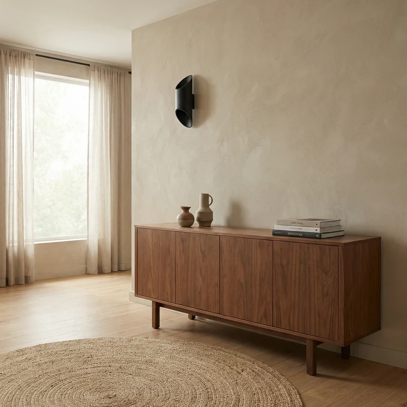 Moderne schwarze Aluminium-Wandleuchte – Neralia