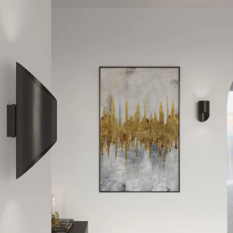 Moderne schwarze Aluminium-Wandleuchte – Neralia