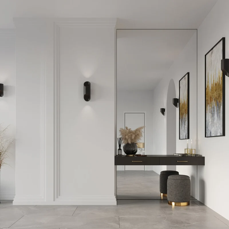 Moderne schwarze Aluminium-Wandleuchte – Neralia