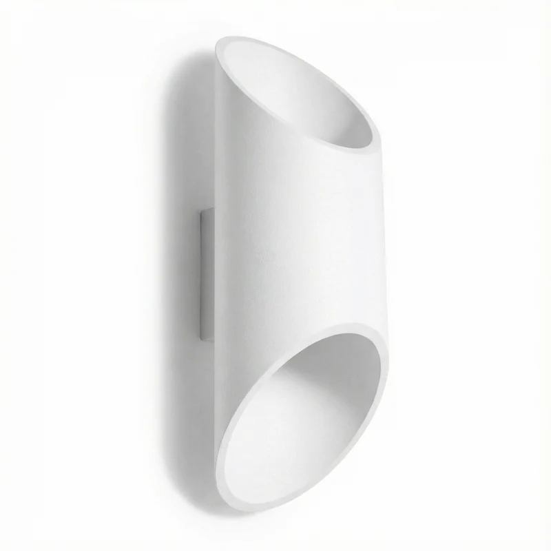 Wandleuchte aus weißem Aluminiumrohr modern - Modell Orsena