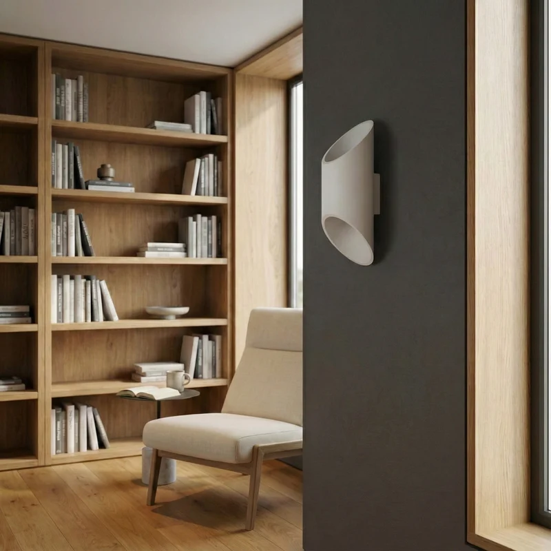 Wandleuchte aus weißem Aluminiumrohr modern - Modell Orsena