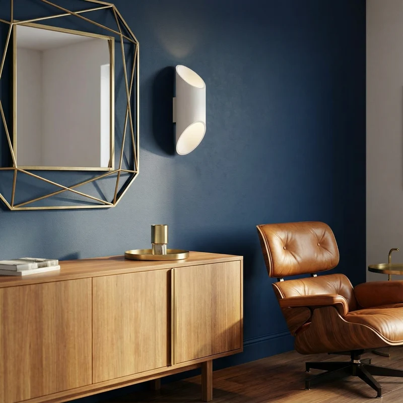 Wandleuchte aus weißem Aluminiumrohr modern - Modell Orsena