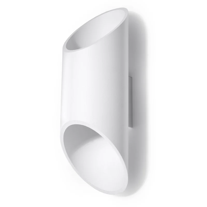 Wandleuchte aus weißem Aluminiumrohr modern - Modell Orsena