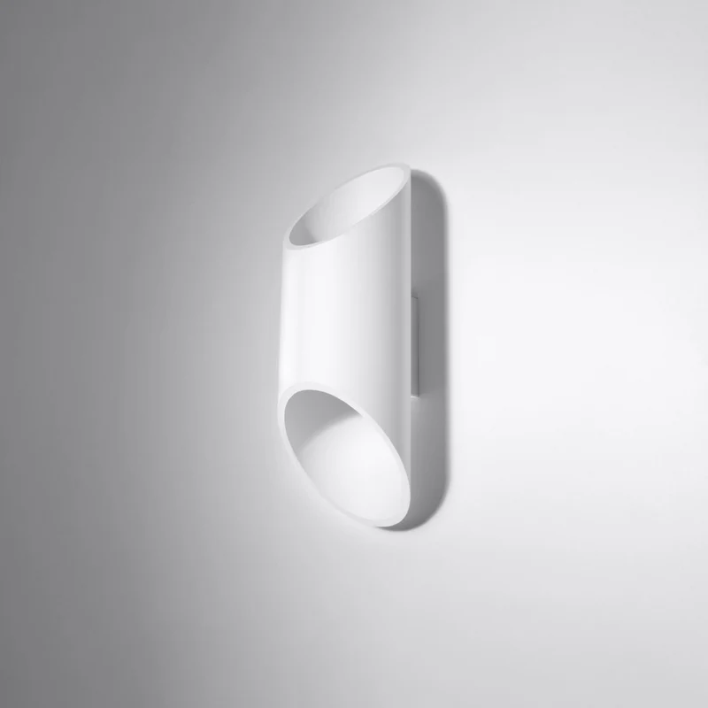 Wandleuchte aus weißem Aluminiumrohr modern - Modell Orsena