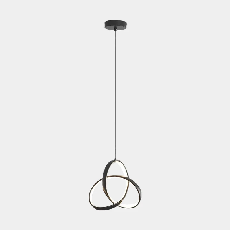 Pendant Light Small Twisted Ring Bedside, Black / White