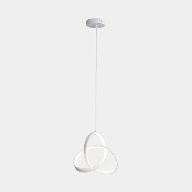 Pendant Light Small Twisted Ring Bedside, Black / White