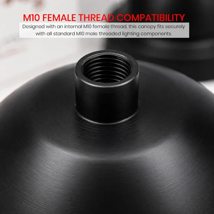 Metall Deckenrosette Ø 100 mm | M10 Gewinde Premium Deckenbaldachin Set~3899