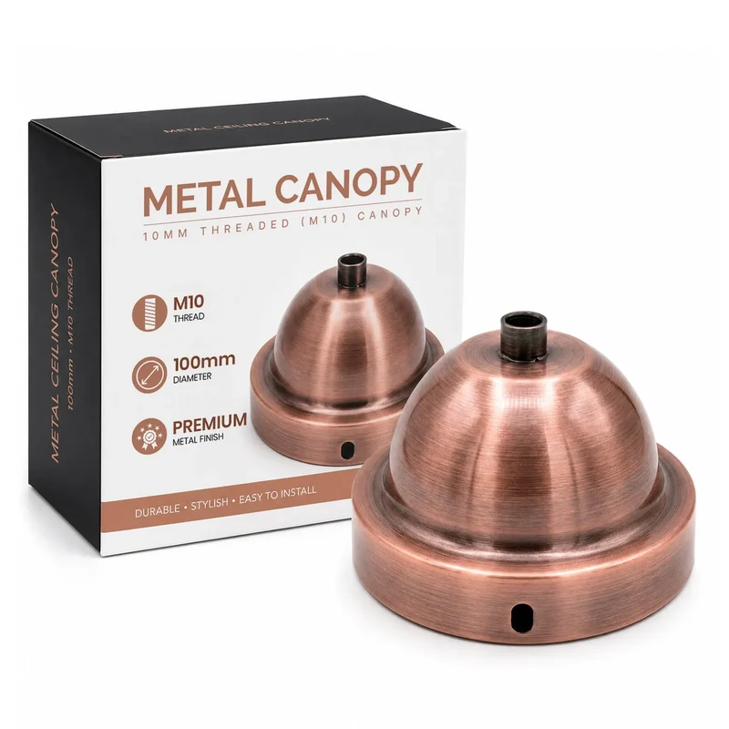 Metall Deckenrosette Ø 100 mm | M10 Gewinde Premium Deckenbaldachin Set~3899