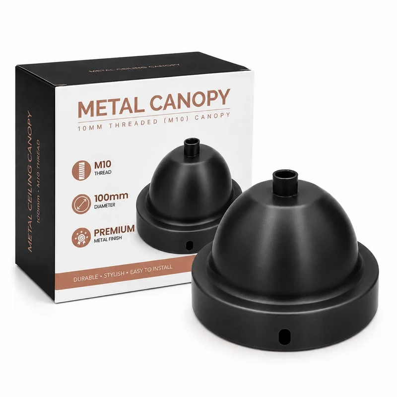 Metall Deckenrosette Ø 100 mm | M10 Gewinde Premium Deckenbaldachin Set~3899