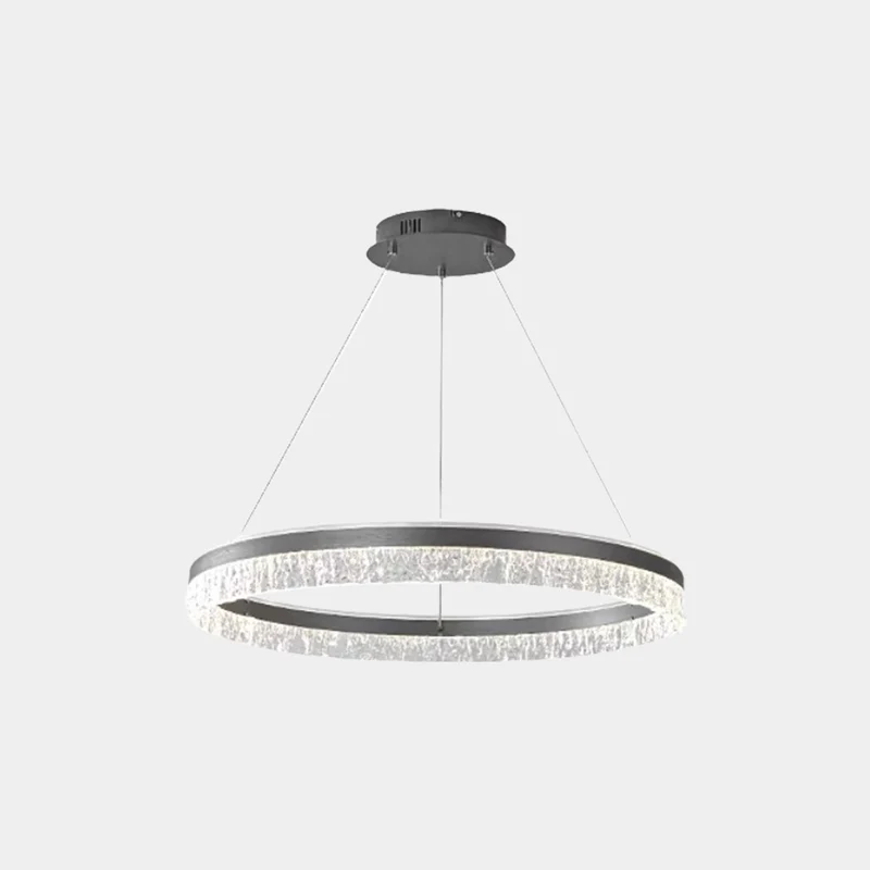 Chandelier Luxury Circular Ring LED Dimmable, Grey