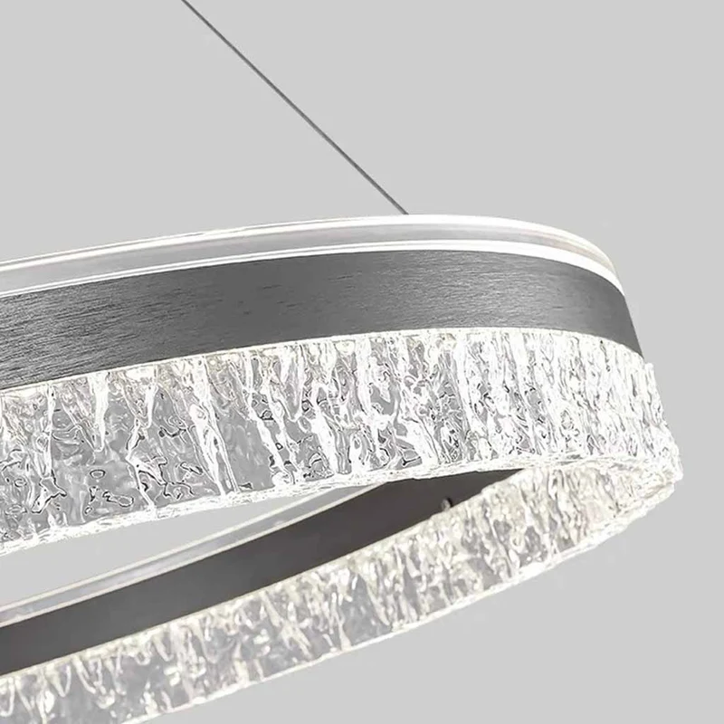Chandelier Luxury Circular Ring LED Dimmable, Grey