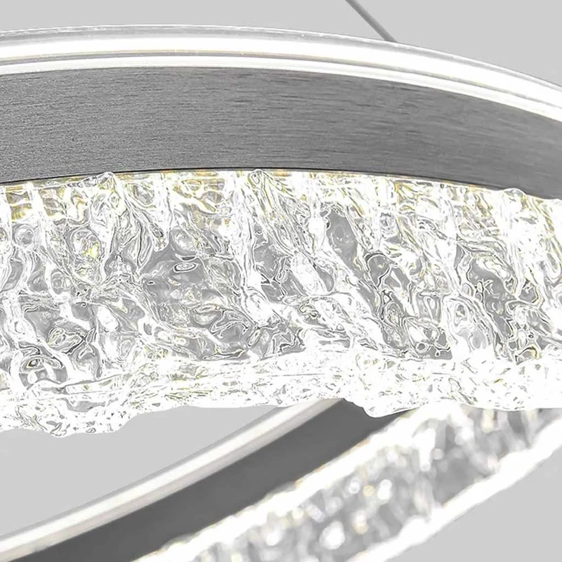 Chandelier Luxury Circular Ring LED Dimmable, Grey