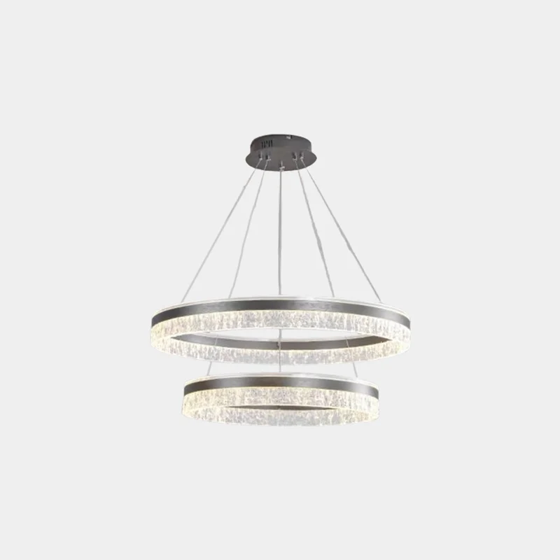 Chandelier Luxury Circular Ring LED Dimmable, Grey