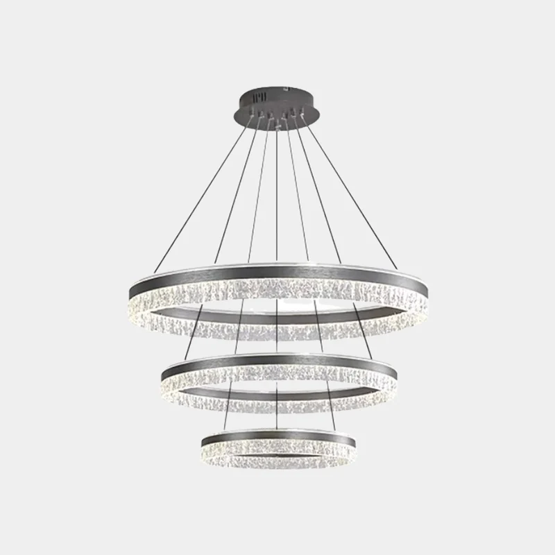Chandelier Luxury Circular Ring LED Dimmable, Grey