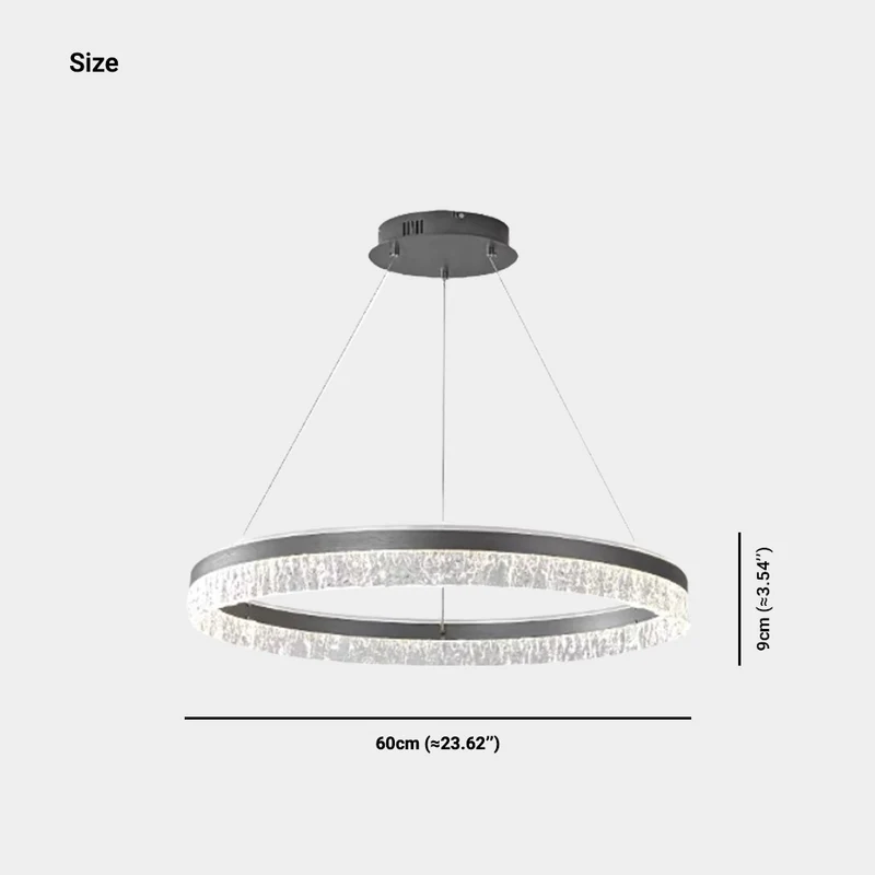 Chandelier Luxury Circular Ring LED Dimmable, Grey