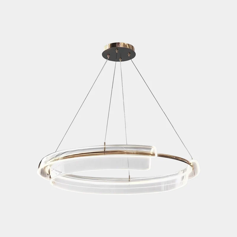 Chandelier Single Ring Circular Dimmable LED, Gold