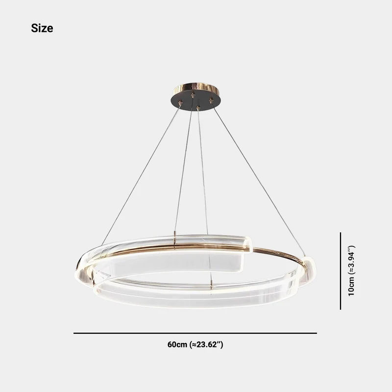Chandelier Single Ring Circular Dimmable LED, Gold