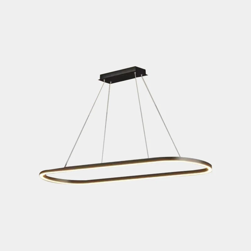 Pendant Light Simple Oval Dimmable LED, Black / White