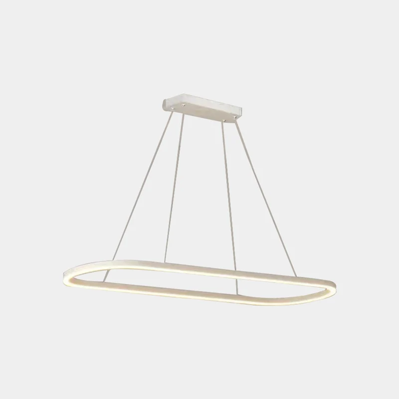 Pendant Light Simple Oval Dimmable LED, Black / White