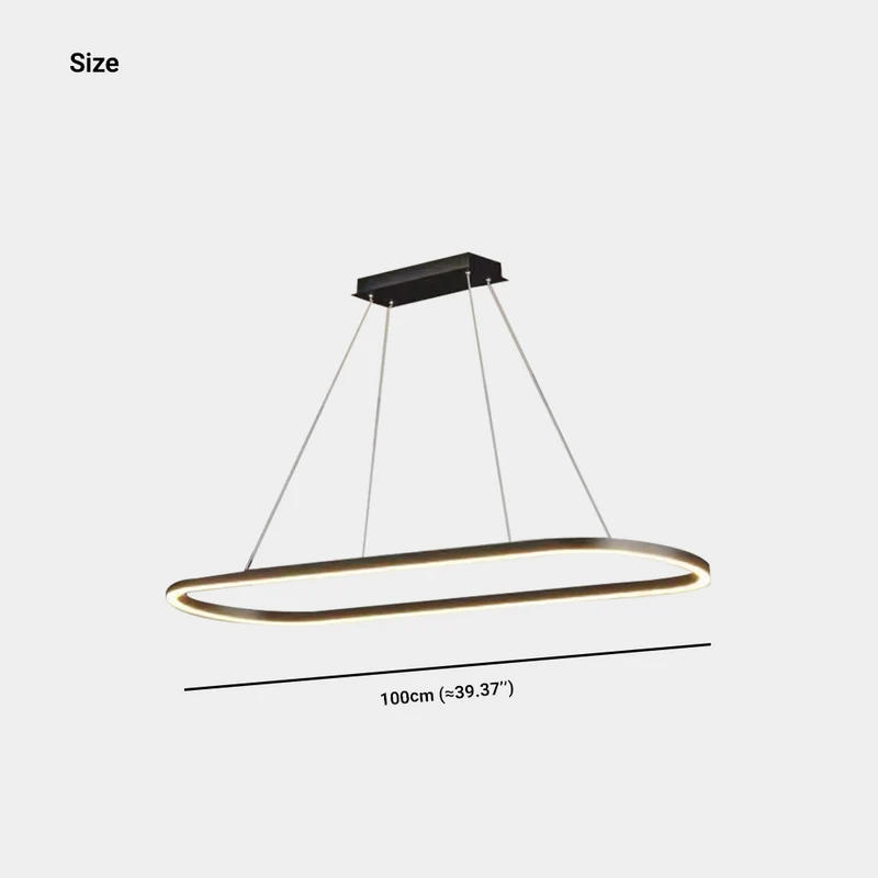Pendant Light Simple Oval Dimmable LED, Black / White