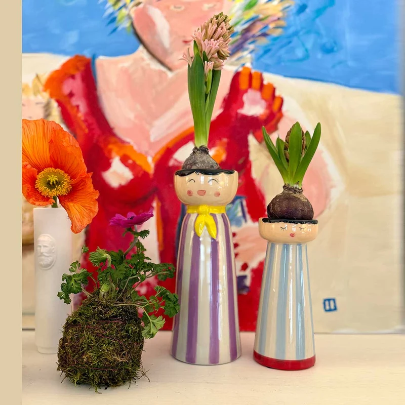 Gestreifte Vase Mr & Miss Hyazinthenglas