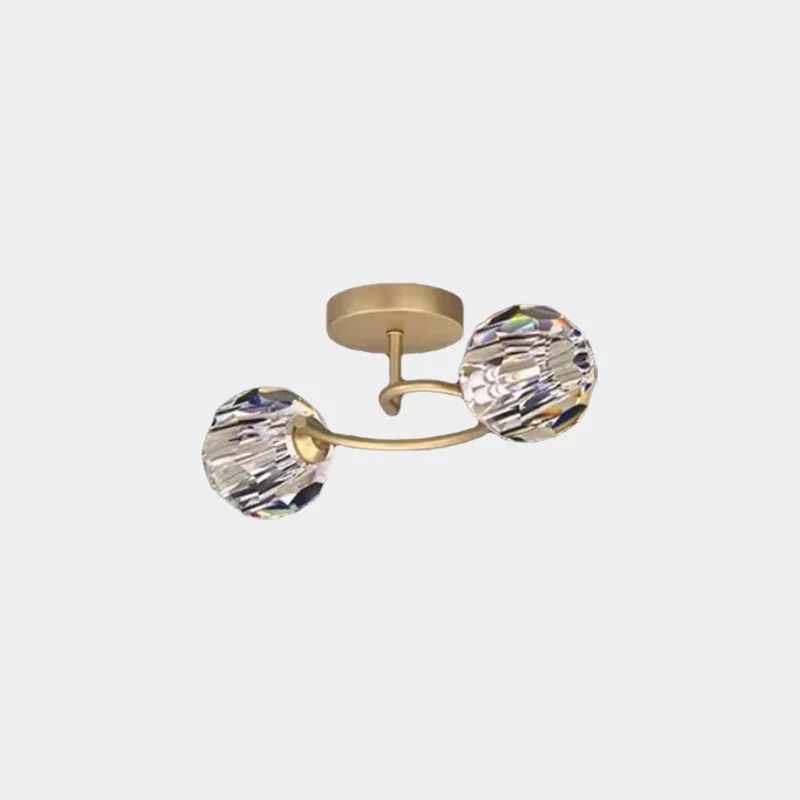 Semi-Flush Mount Ceiling Light Luxury Glass Crystal Globe