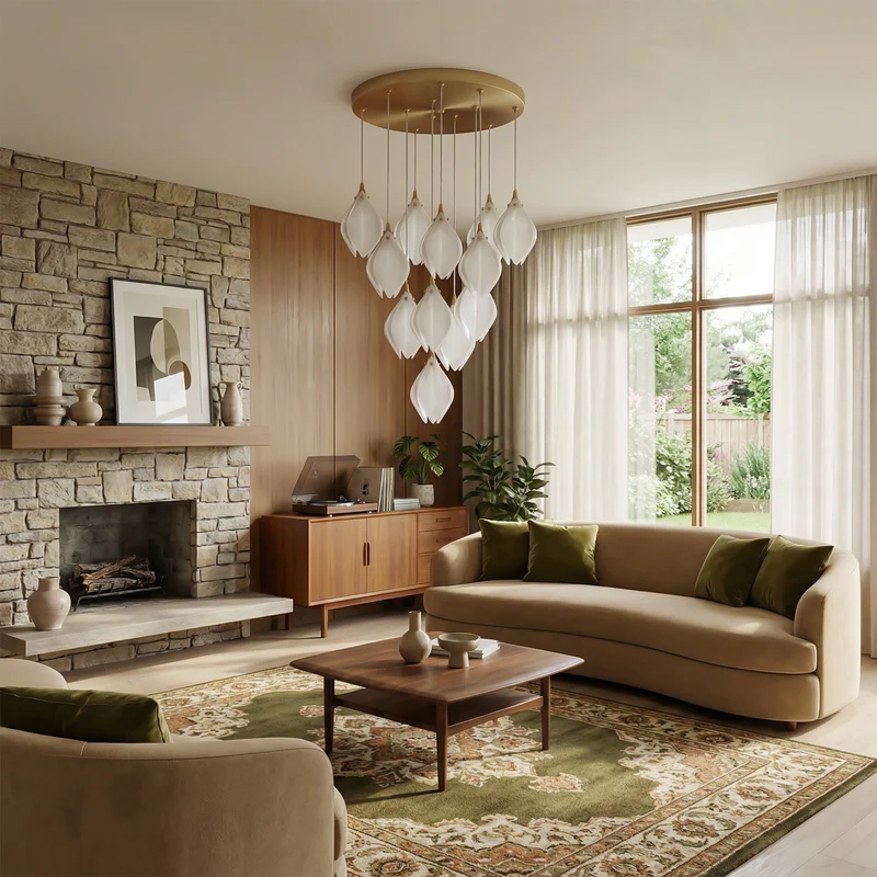 Moderne Glas-Hängelampe für Wohnzimmer – Solistar