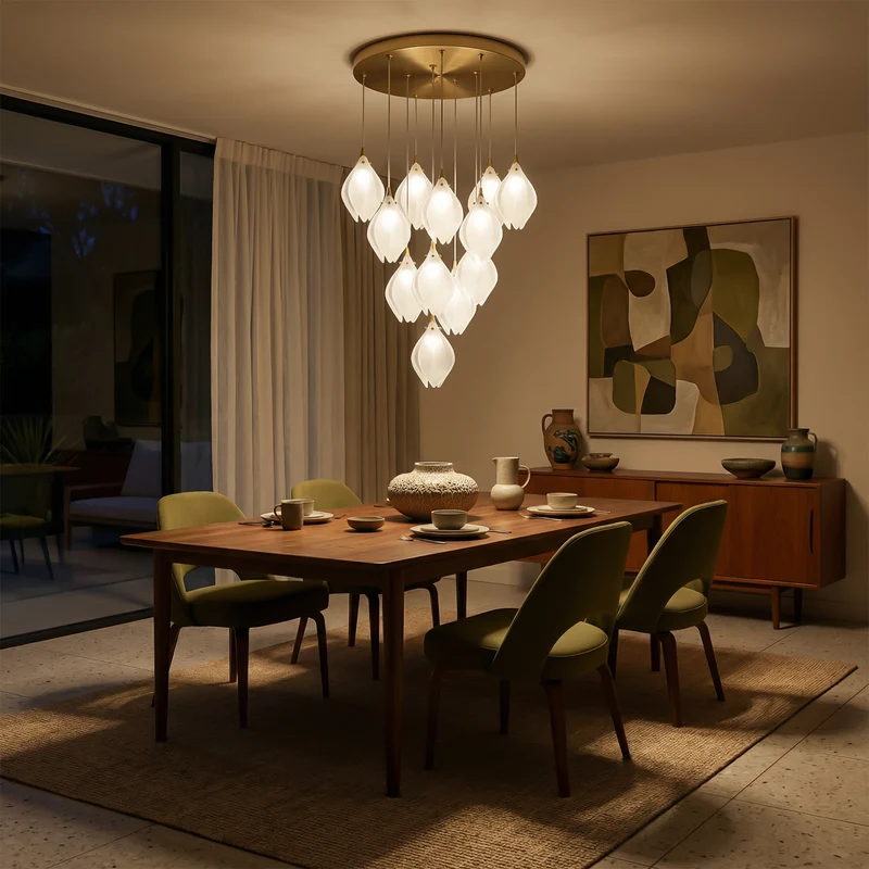 Moderne Glas-Hängelampe für Wohnzimmer – Solistar