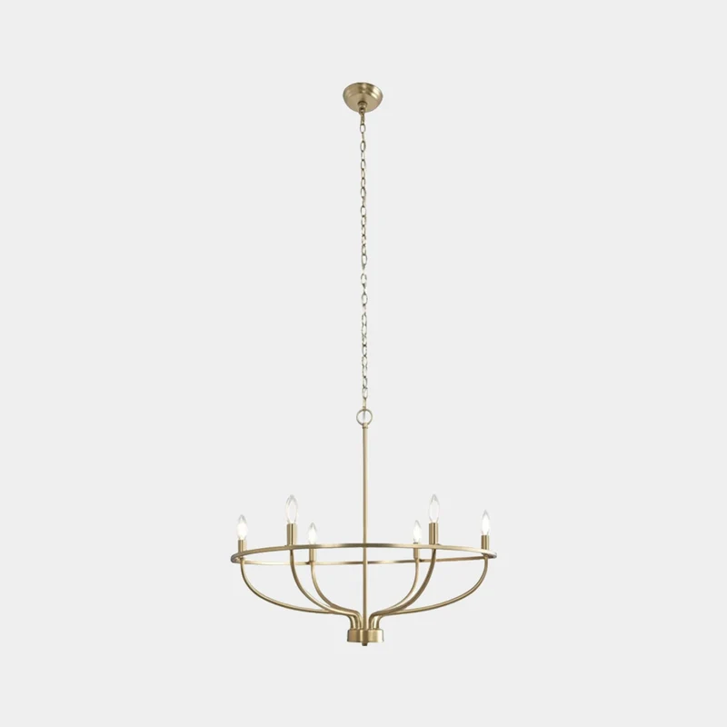 Chandelier Farmhouse Rustic Circular Branch Candle, Black / Gold