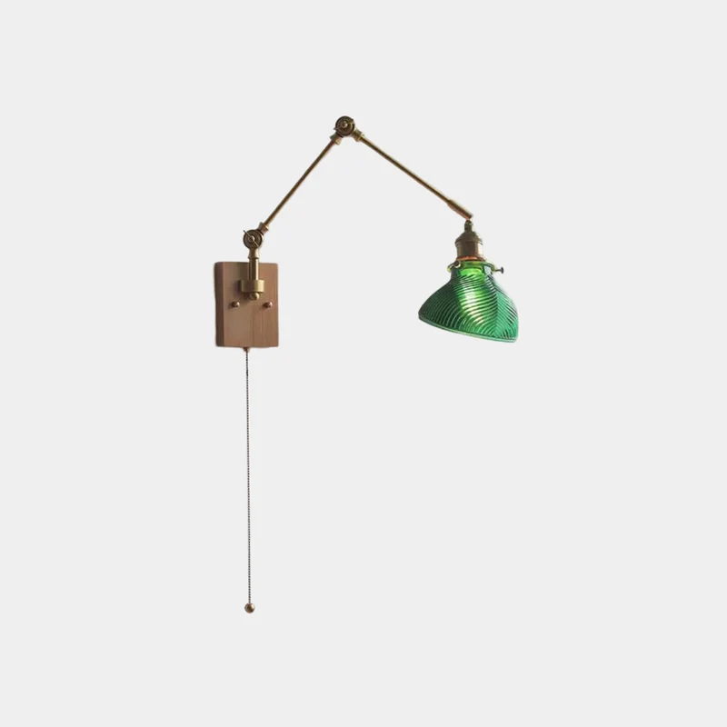 Wall Sconce Light Vintage Adjustable Brass Glass Cube / Cone