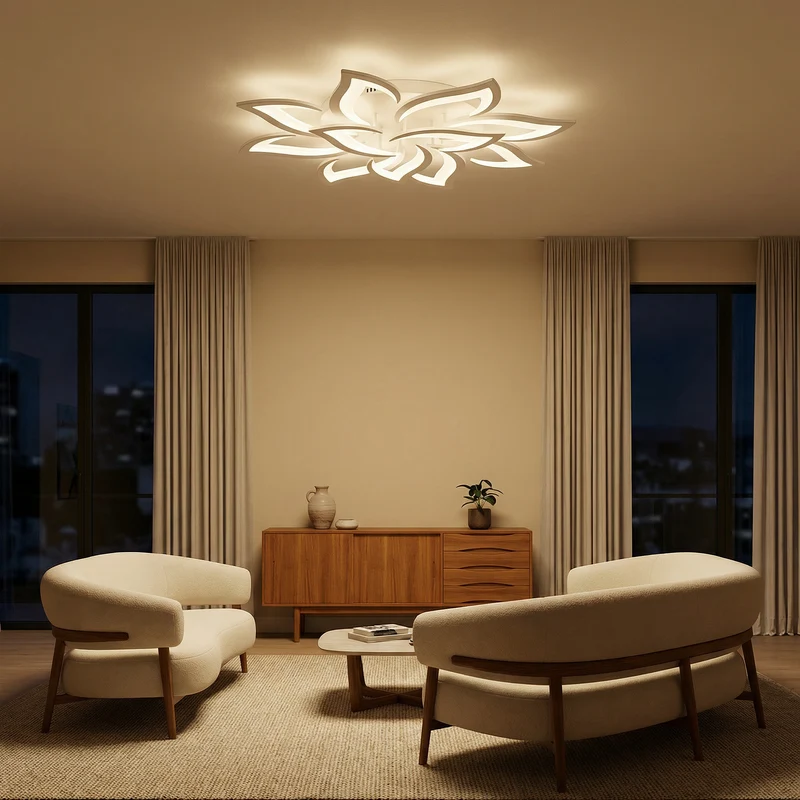 Moderne dimmbare Deckenleuchte aus Acryl für Wohnzimmer/Schlafzimmer – Caeleste