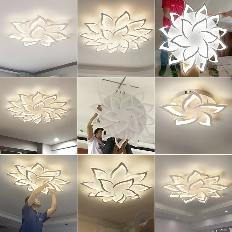 Moderne dimmbare Deckenleuchte aus Acryl für Wohnzimmer/Schlafzimmer – Caeleste