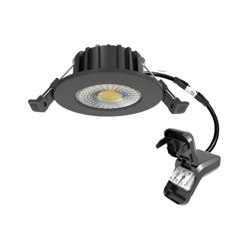 LED-Einbaustrahler | HUGO | 6 W | Farbtemperaturschalter | Schwarz | Schmale und niedrige Einbaugröße | Breite Außenmaße