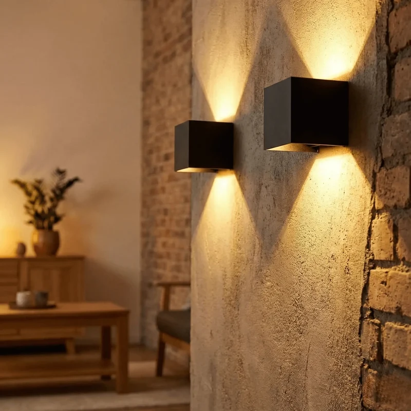 2x LED-Wandleuchte | Innen und außen | Dimmbar | Schwarz | Einstellbare Lichtfarbe | inkl. Leuchtmittel