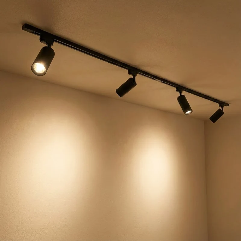LED 1-Phasen-Schienen | Schwarz | 2 Meter | Inklusive 4 Schienenspots
