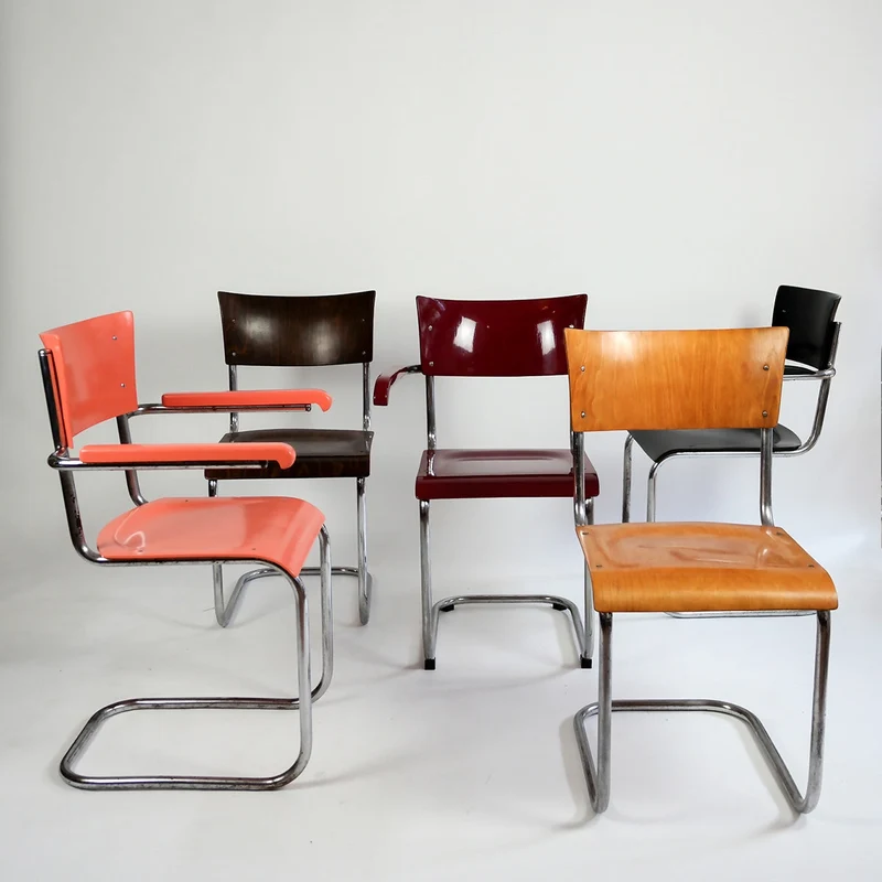 1930er Bauhaus Stuhl von Mart Stam dunkel gelb (RAL 1021 Rapsgelb)