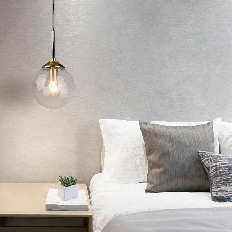 LED-Hängeleuchte aus poliertem Glas für Wohnzimmer – Crealuxai