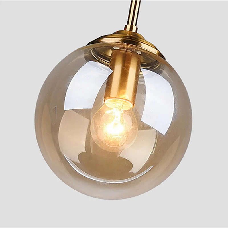 LED-Hängeleuchte aus poliertem Glas für Wohnzimmer – Crealuxai