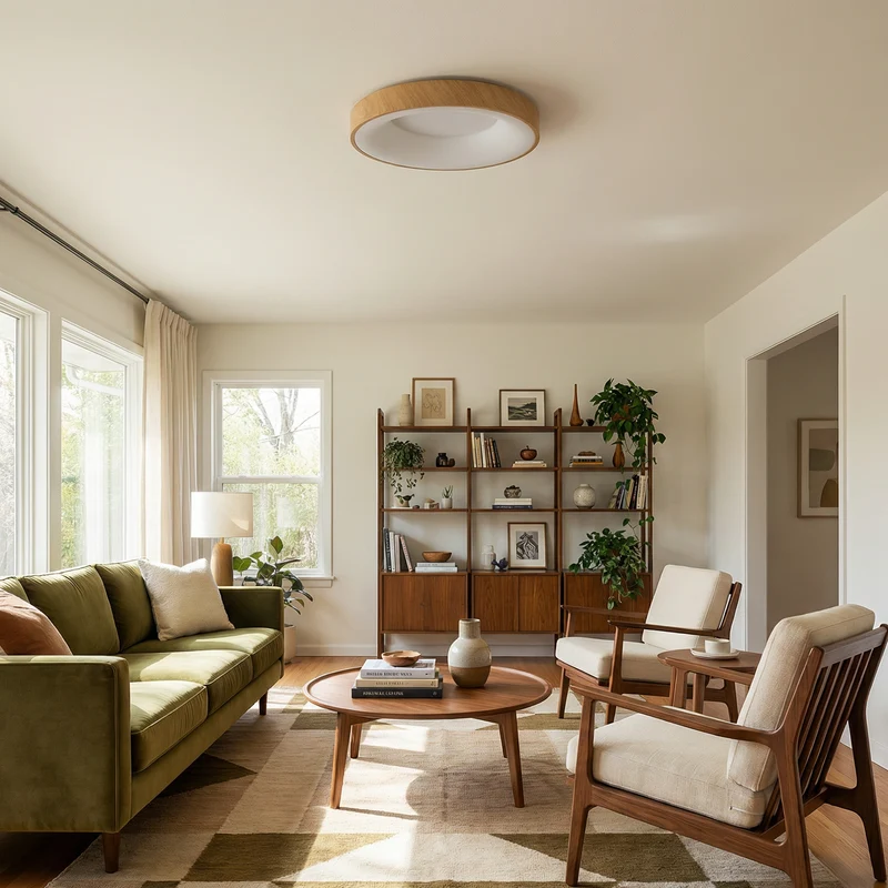 Runde LED-Deckenleuchte aus Metall für Wohnzimmer – Ciraluxi