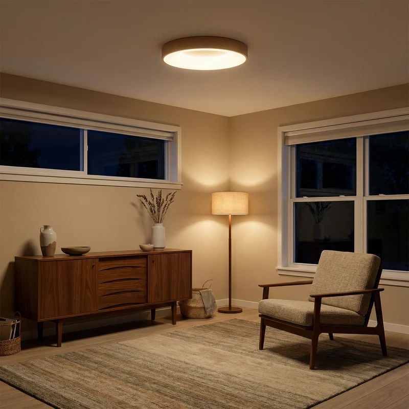 Runde LED-Deckenleuchte aus Metall für Wohnzimmer – Ciraluxi