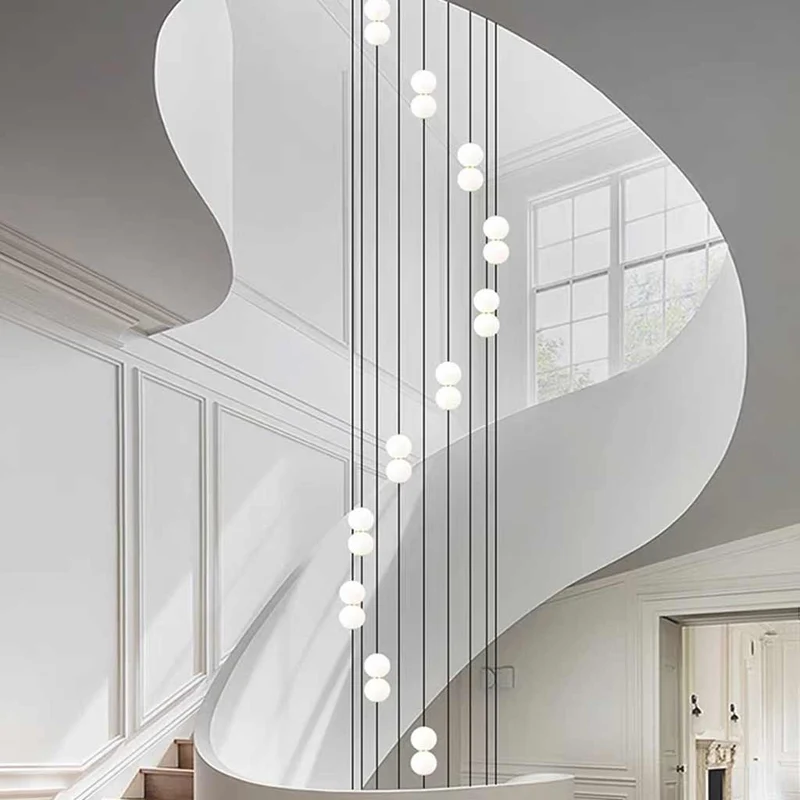 Pendant Light Long Vertical Multi Globe for High Ceiling