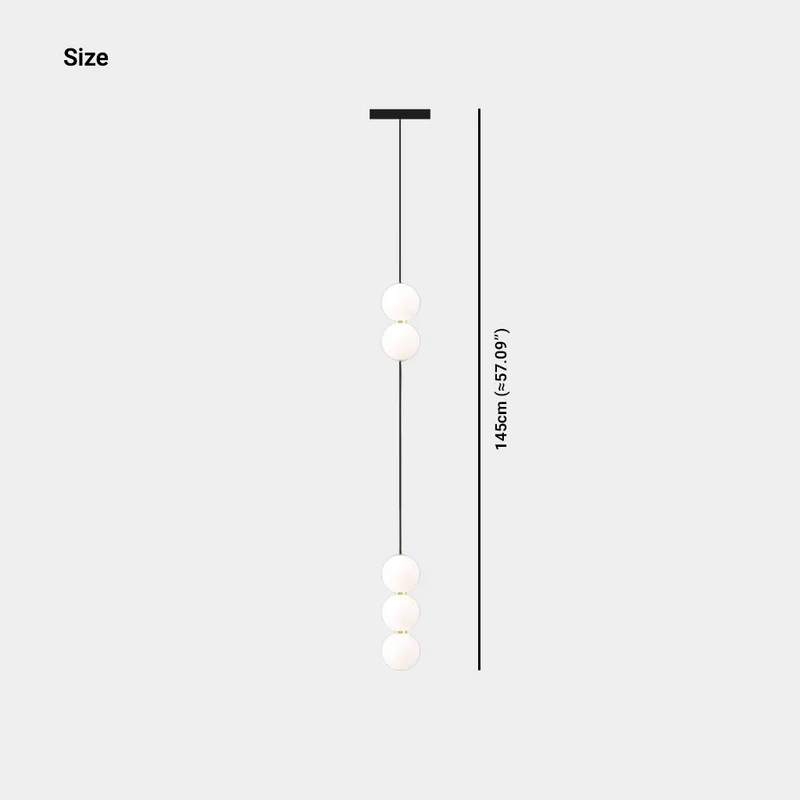 Pendant Light Long Vertical Multi Globe for High Ceiling
