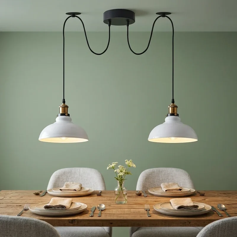 Spinnen-Pendelleuchte 2er-Köpfen, Affenschaukel restaurant bar Deckenlampe E27 ~3800