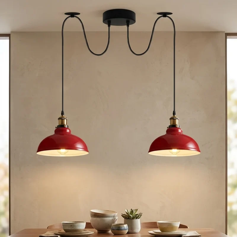 Spinnen-Pendelleuchte 2er-Köpfen, Affenschaukel restaurant bar Deckenlampe E27 ~3800
